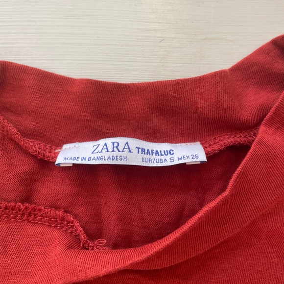 Orange T Shirt With Tie Neck Detail - Picture 3 of 3